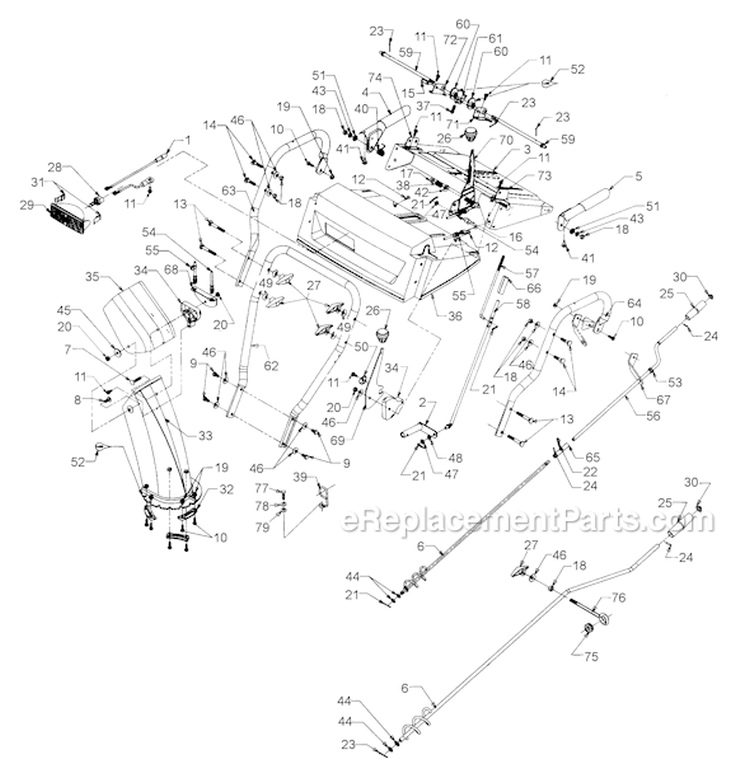 Page E Diagram and Parts List for 317E623D401 1997 Yard Man Snow Blower